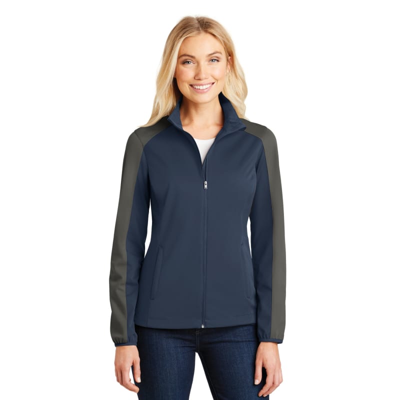 Port Authority Women's Active Colorblock Soft Shell Jacket. 8