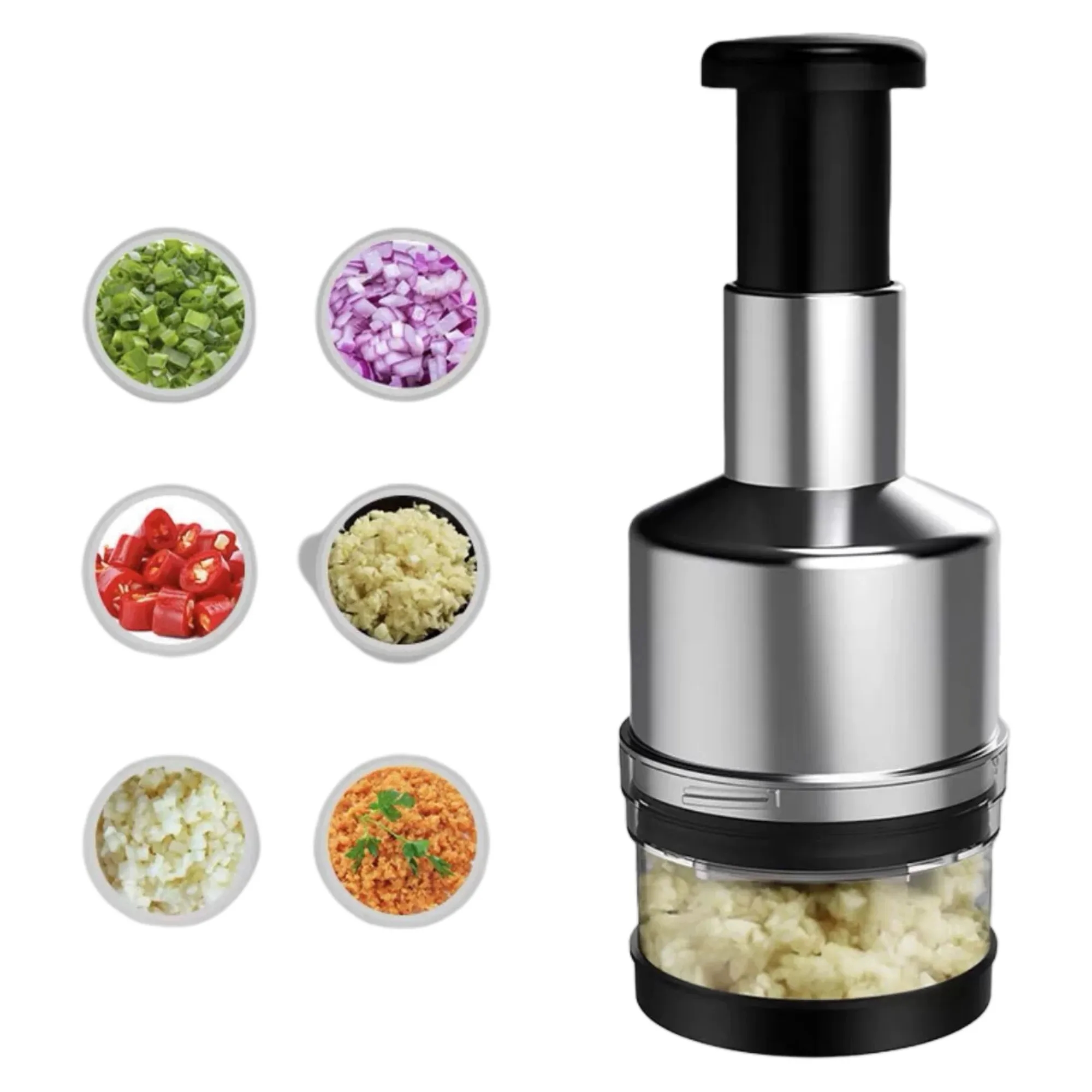 Portable Manual Hand Food Chopper Cut 5