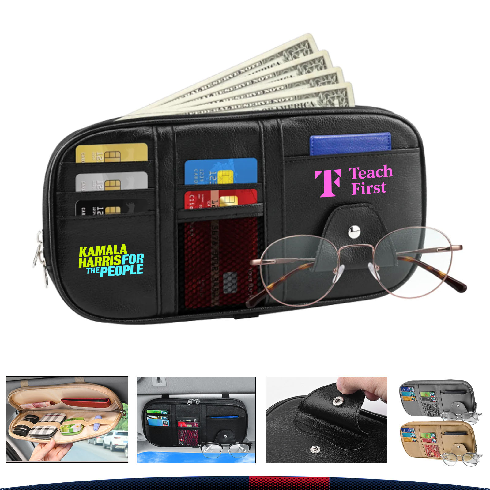 Lomi PU Leather Car Glasses Organizer 5
