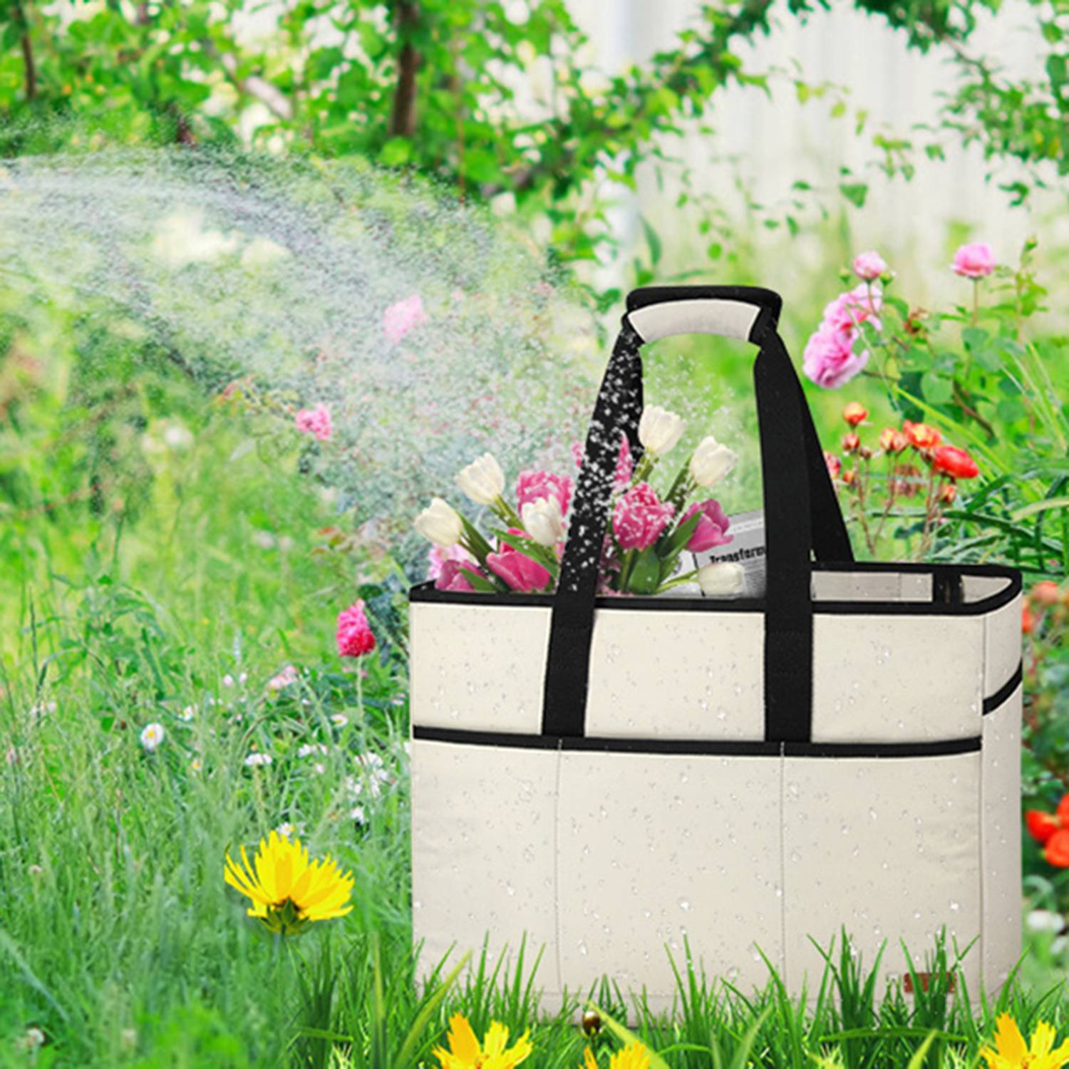 Portable Large Capacity Beach Tote Bag For Women, custom tote bag with logo imprint 8