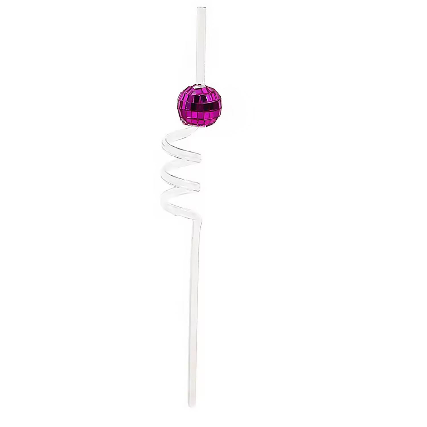 Disco Mirror Ball Plastic Straw 16