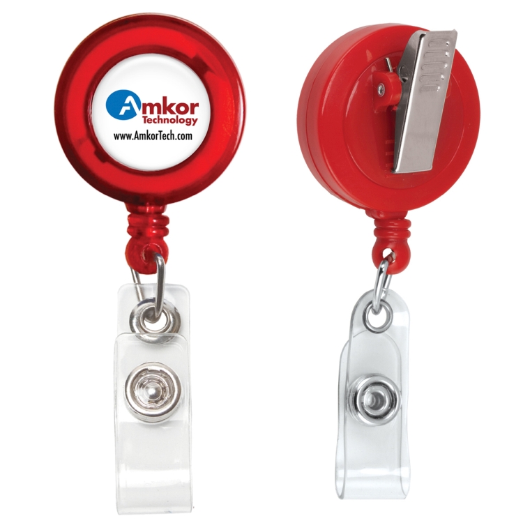 "Lorain VL" 30" Cord Round Retractable Badge Reel and Badge Holder with Metal Slip Clip Attachmement 3