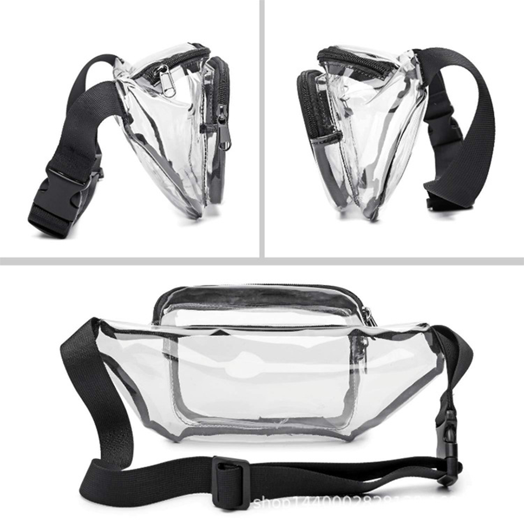 Clear 2 Pockets Fanny Pack MOQ 50PCS 2
