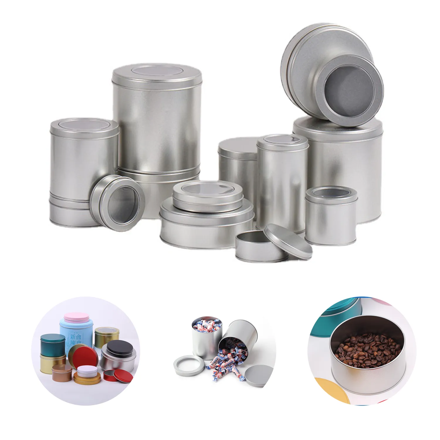 Round candy snack tin box 2