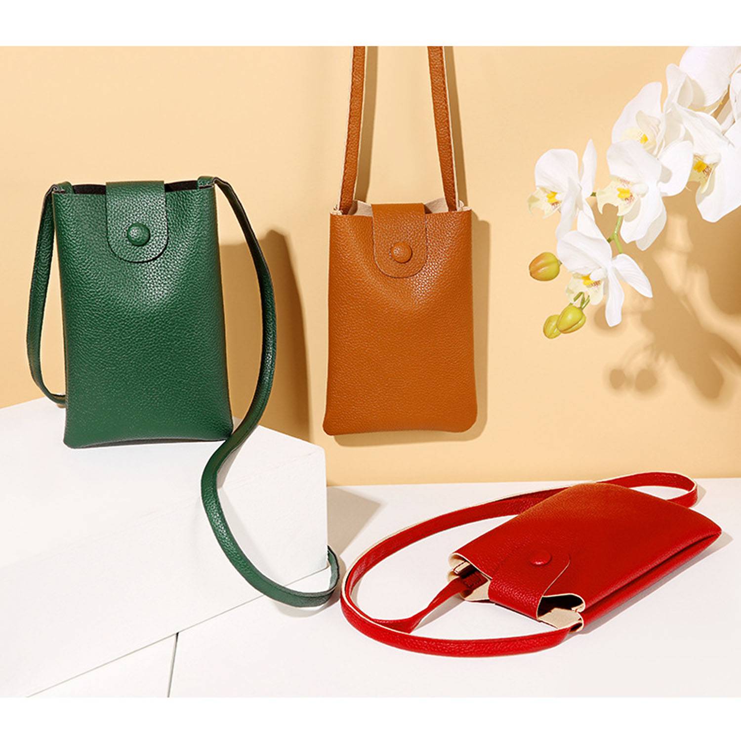 Soft Leather Phone Holder Wallet Bag PouchPurse Fanny Packs 6