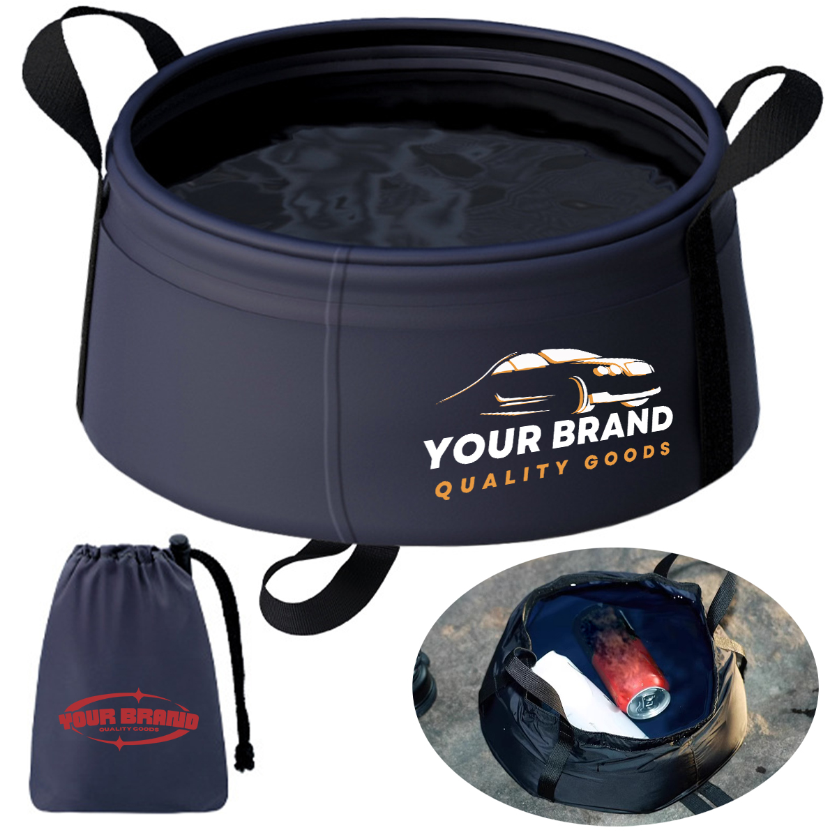 Collapsible Waterproof Bucket for Camping Outdoor Use 2