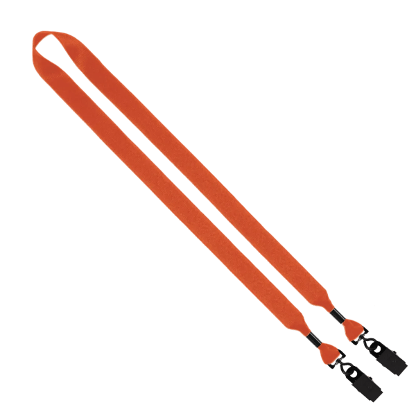 3/4" 2-Ended Polyester Lanyard with Metal Crimp & Metal Bulldog Clip 12