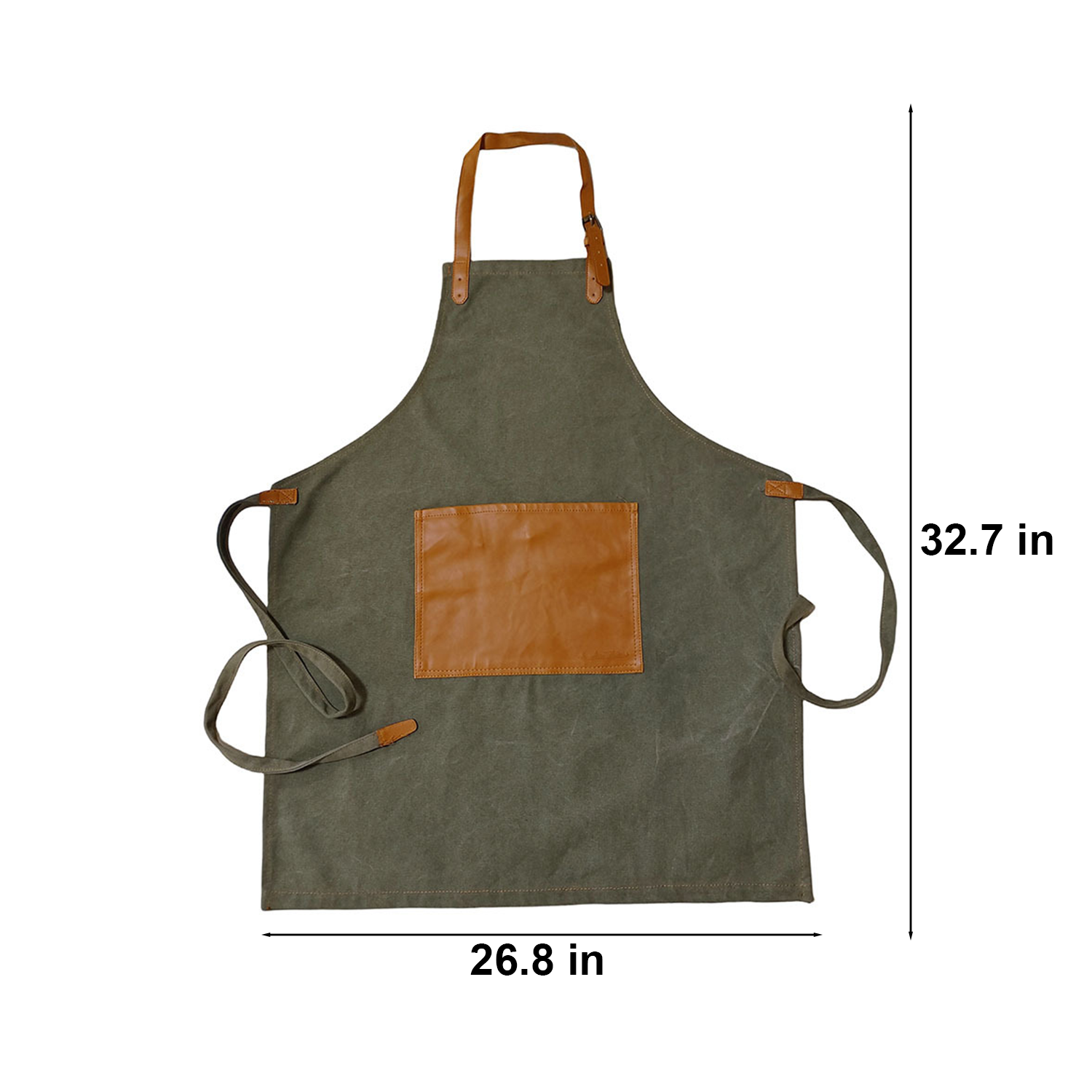 PU Leather Pocket Breathable Canvas Apron 3