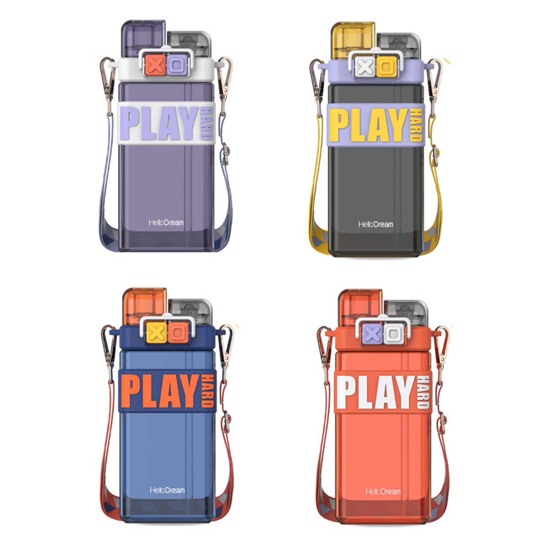Double Straw Punk Style Outdoor Sports Water Bottle 3