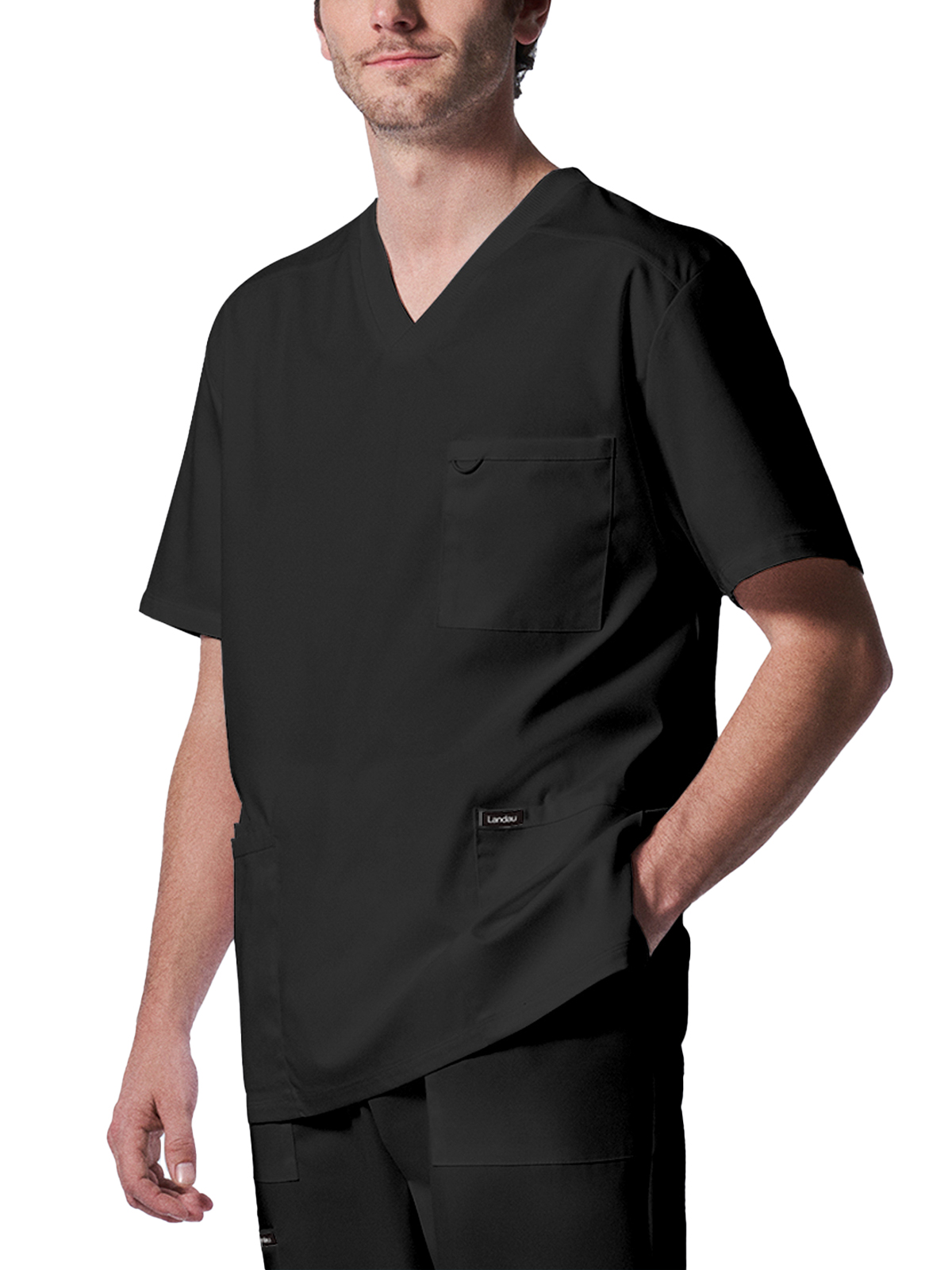 Landau - ProFlex - Men's Four-Pocket Back Yoke V-Neck Top 13