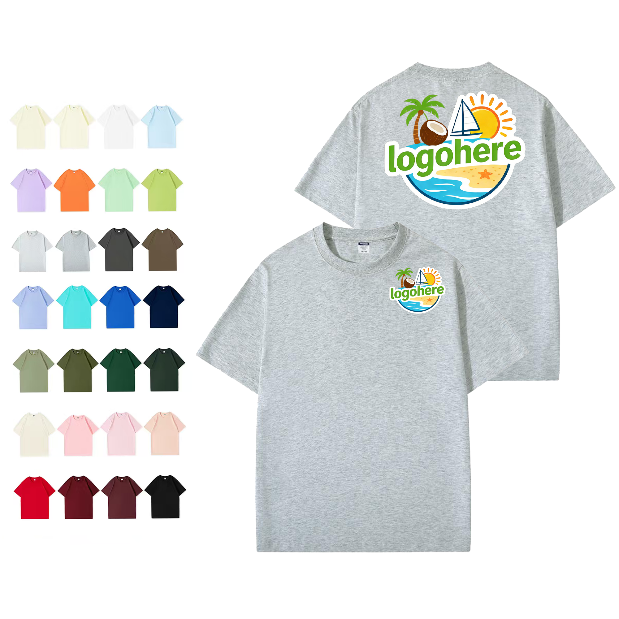 Breathable Custom 100% Cotton Tees 2