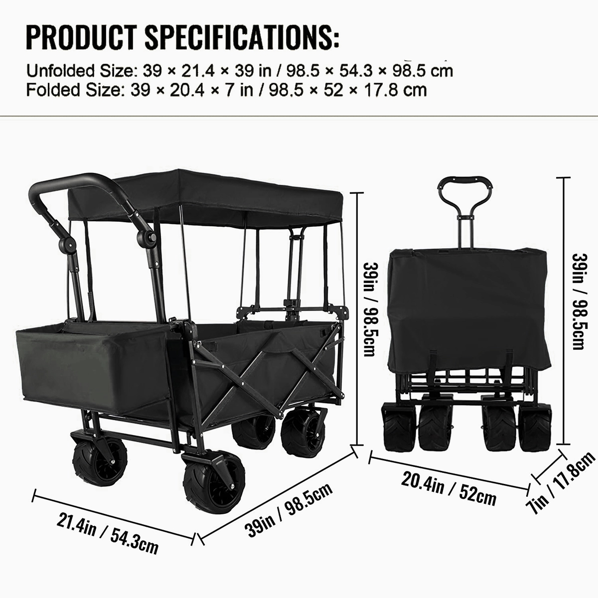 Heavy Duty Utility Collapsible Canopy Wagon 2