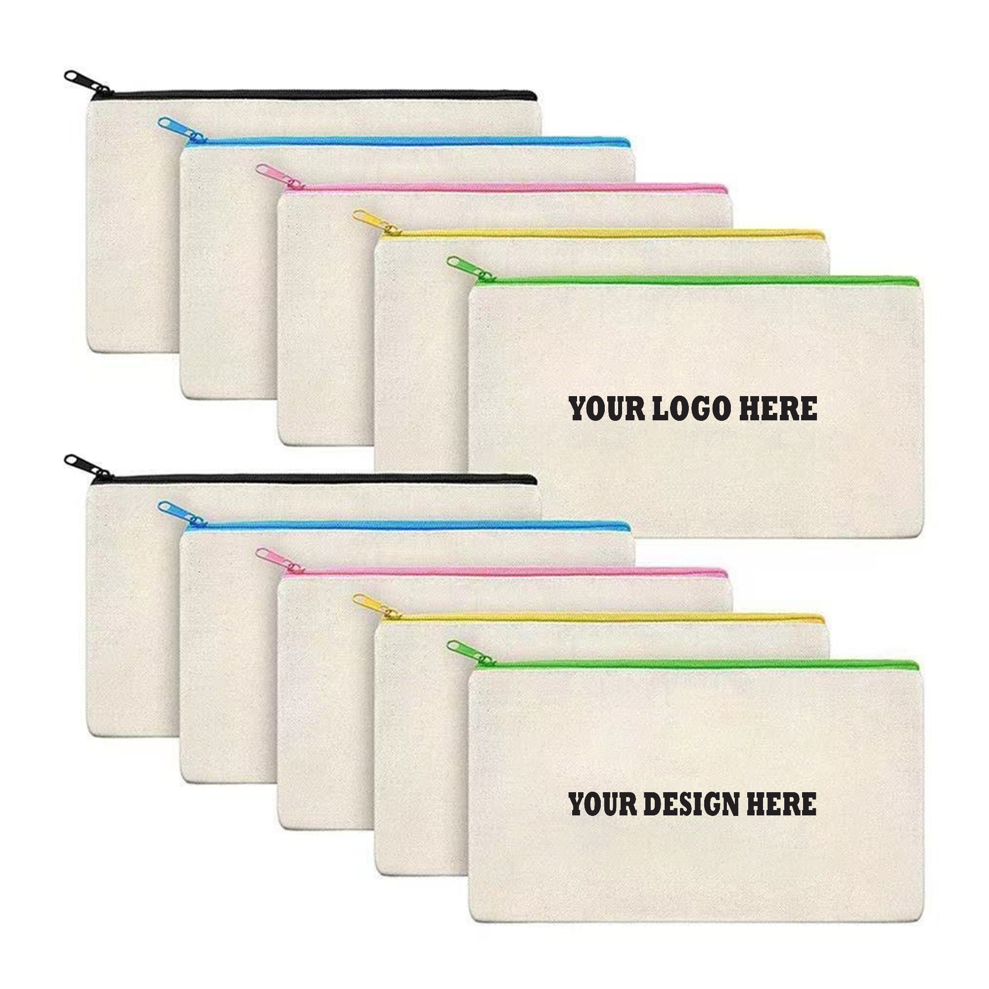 Customizable Multipurpose Canvas Pen Case Blank Makeup Bags 4