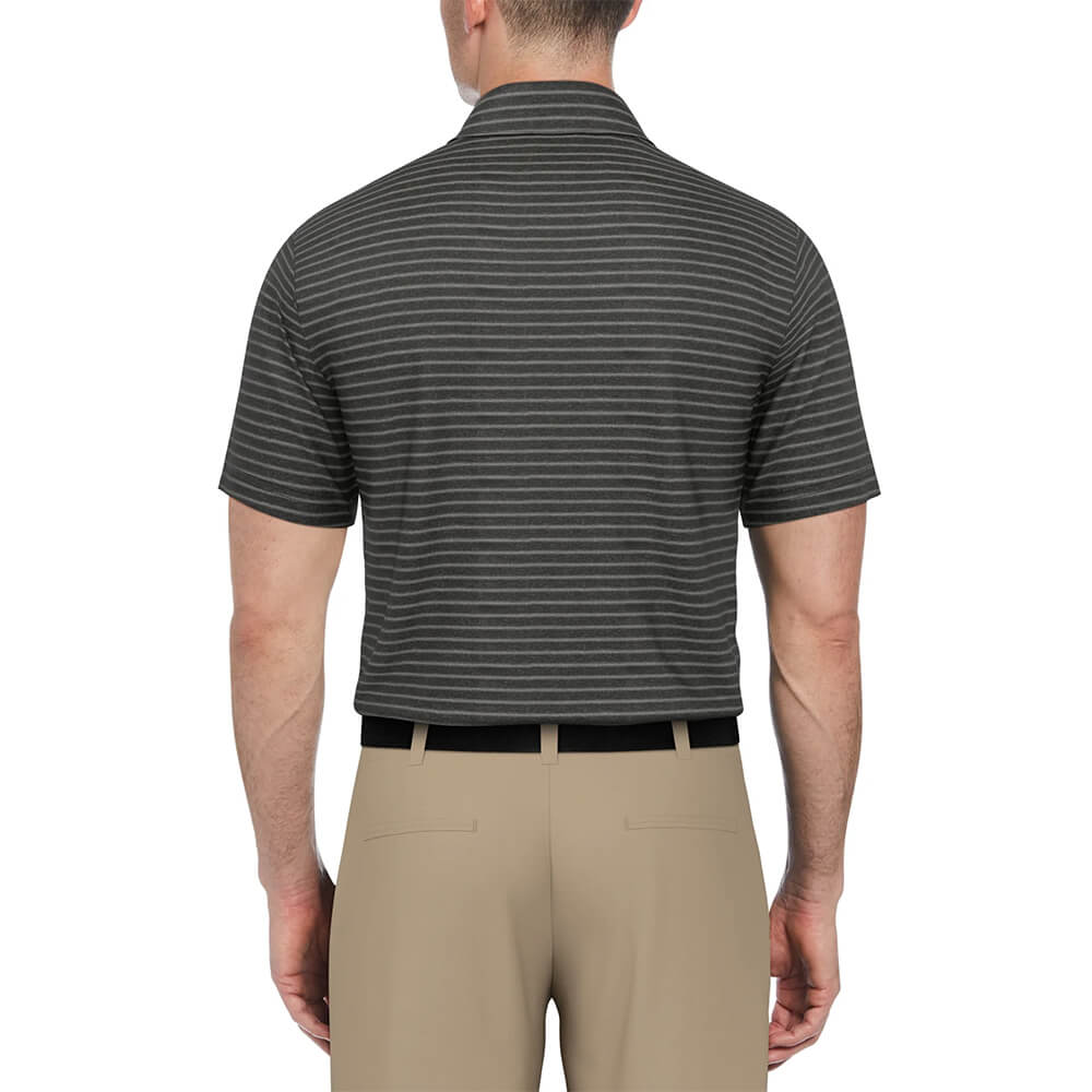 PGA Tour Heather Feeder Stripe Men's Polo 11