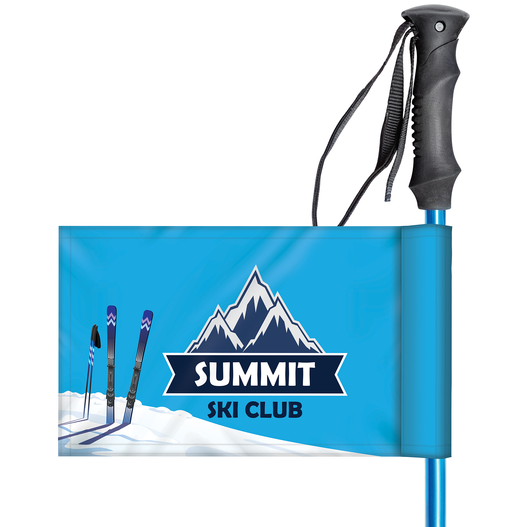 9" X 6" Double Sided Rectangle Ski Pole Flag 10