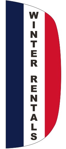 "WINTER RENTALS" 3' x 8' Message Flutter Flag 3