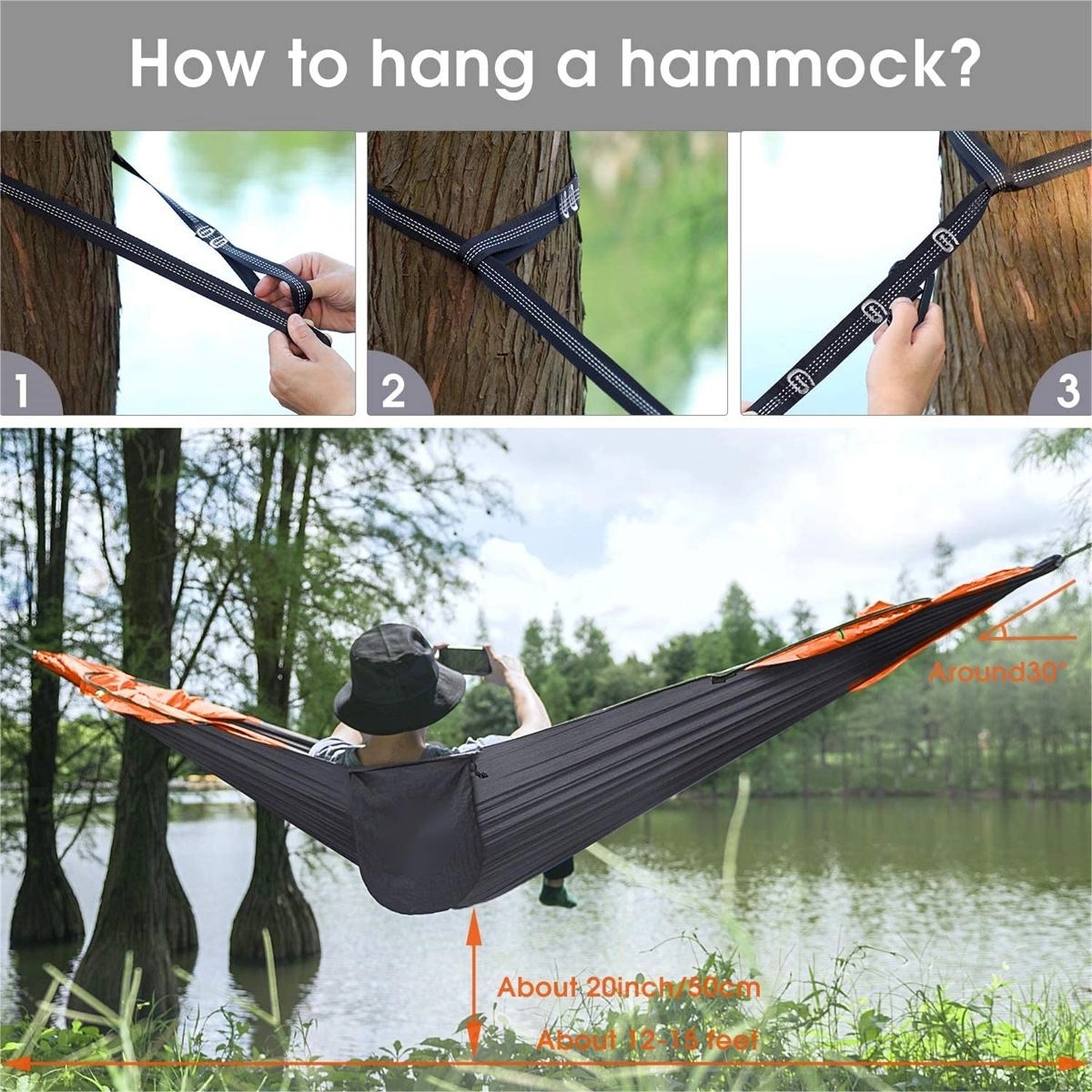 Camping Hammock with Mosquito Net 6
