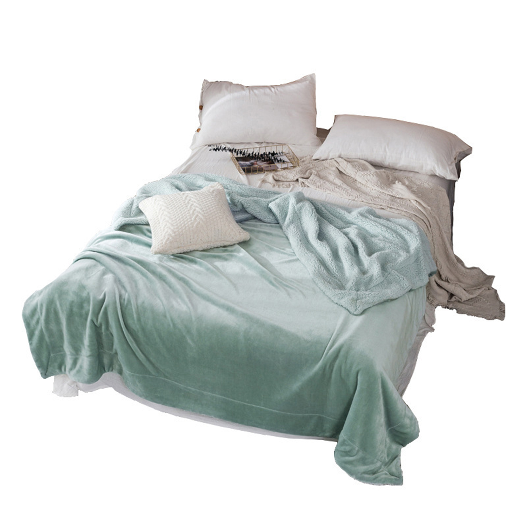 Soft Fringed Flannel Fleece Blanket 2