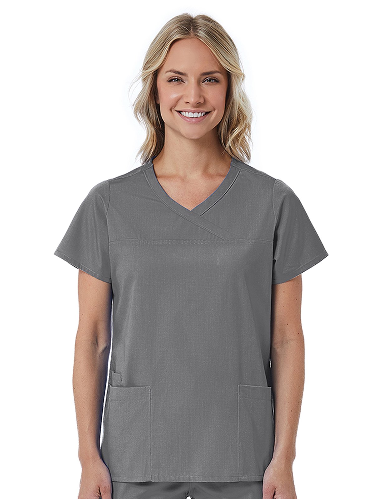 Maevn - Red Panda - Women's Three-Pocket Curved Mock Wrap Top 13