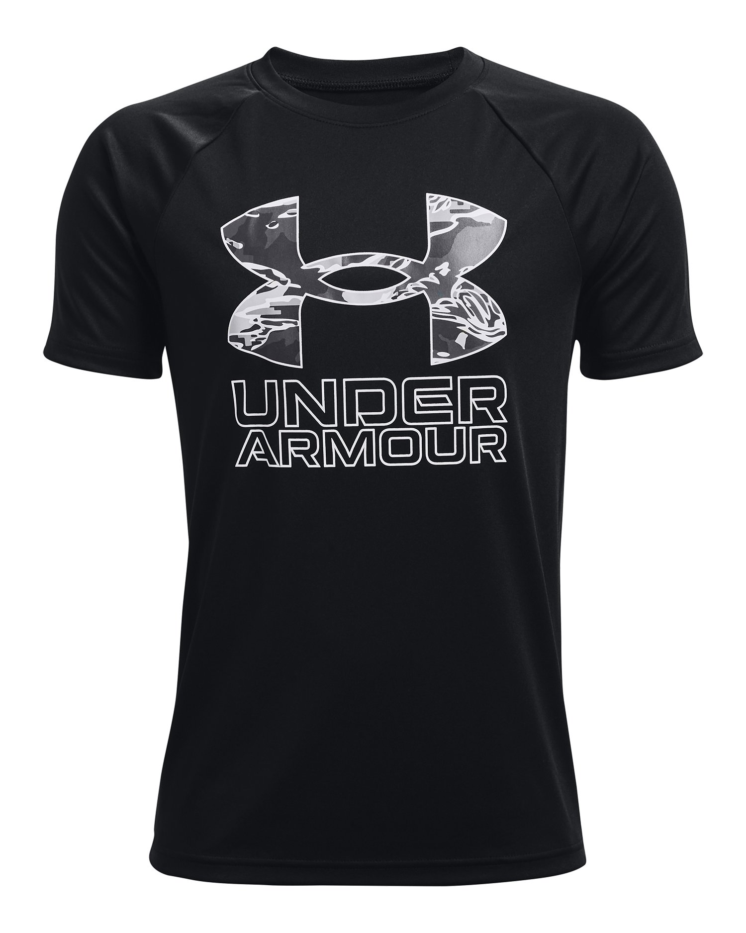 UA Tech Hybrid Print Fill Boys' Short Sleeve 34