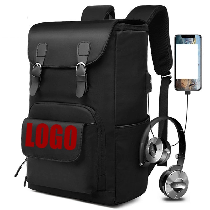 Custom Men's Sports Waterproof Laptop Bags with USB Port 7