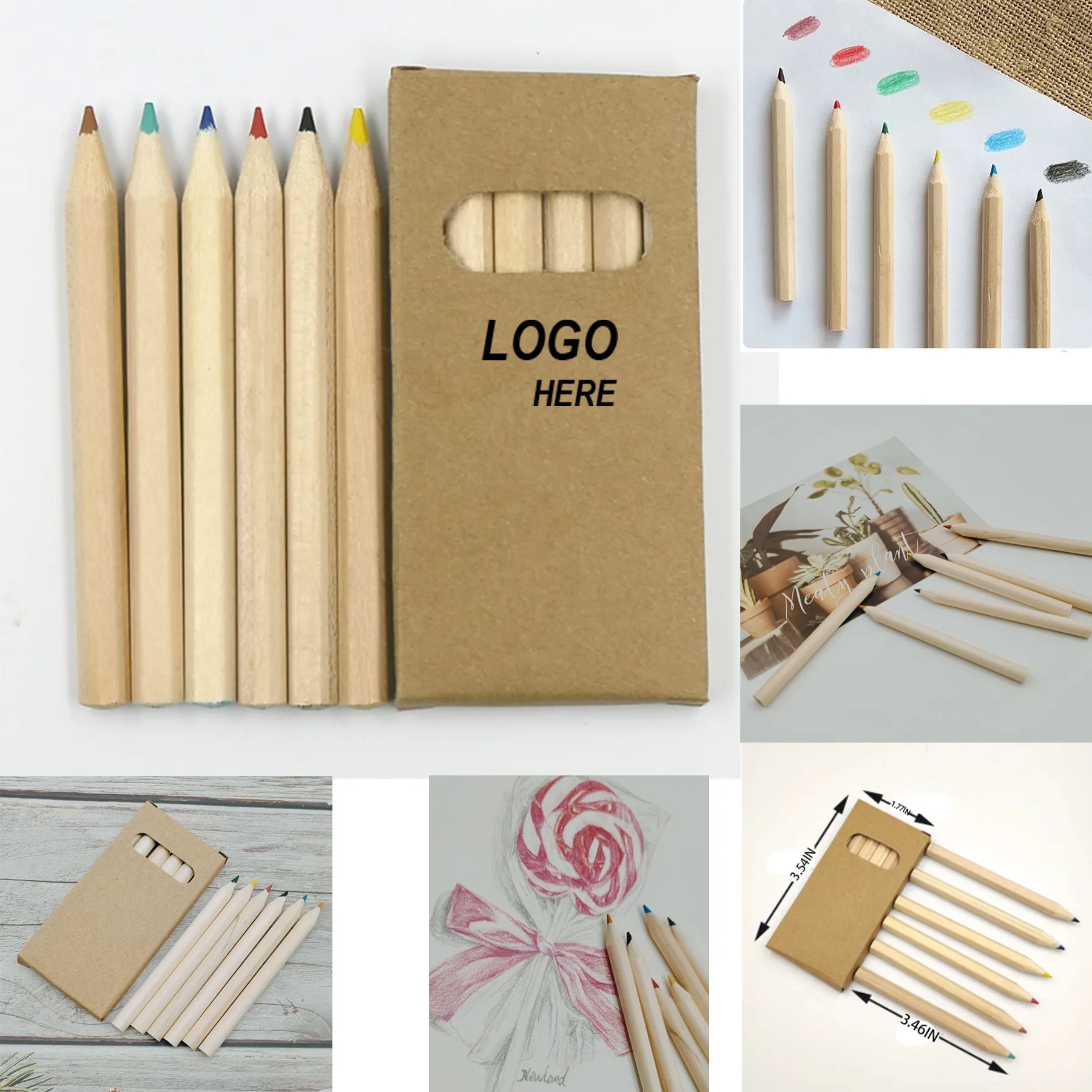 Colored Pencils, 6-Pack, Kraft Paper Packaging 5