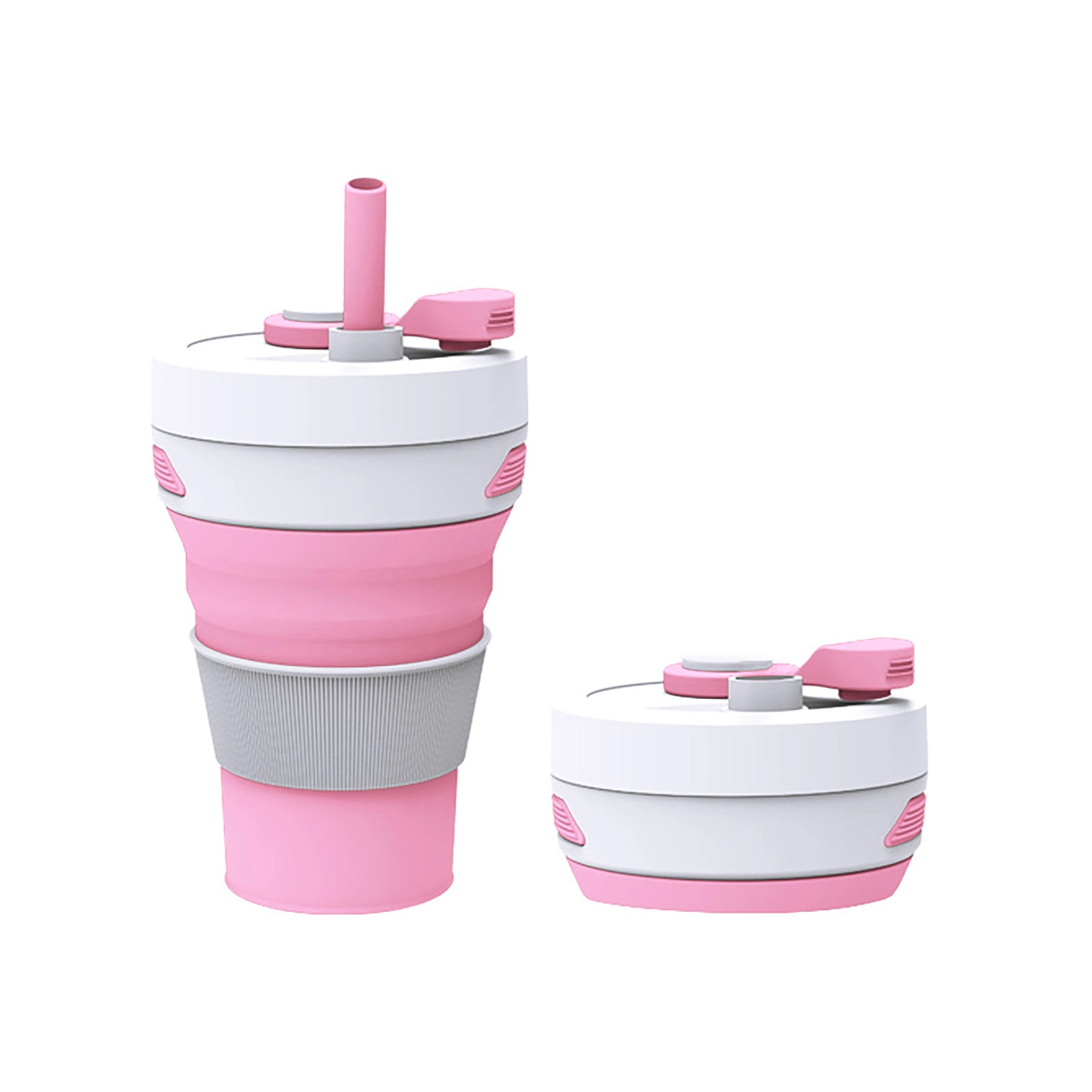 Collapsible Travel Cup Silicone Folding Bottle with Lids 11