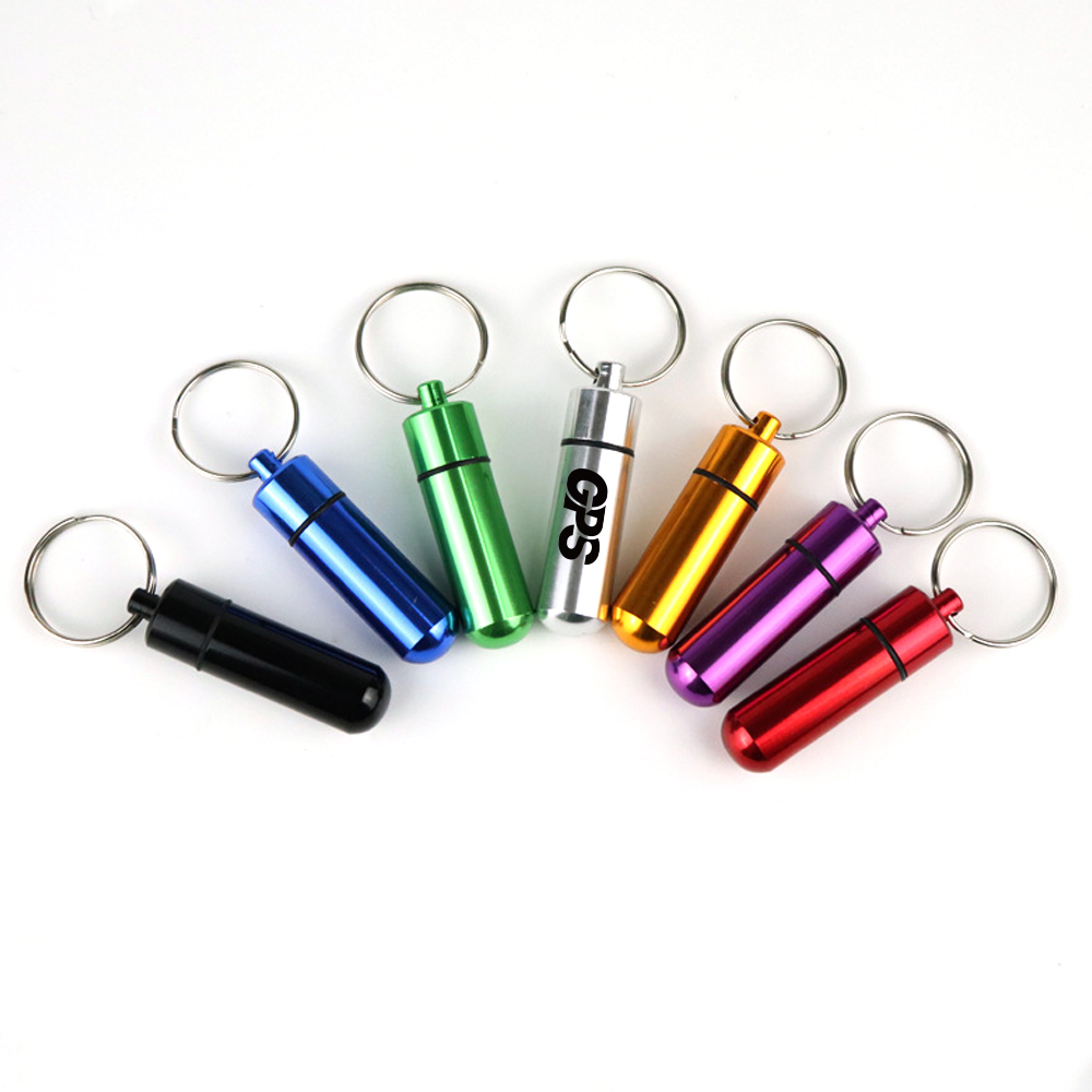 1 7/8 " Aluminium Alloy Pill Case With Keychain 4