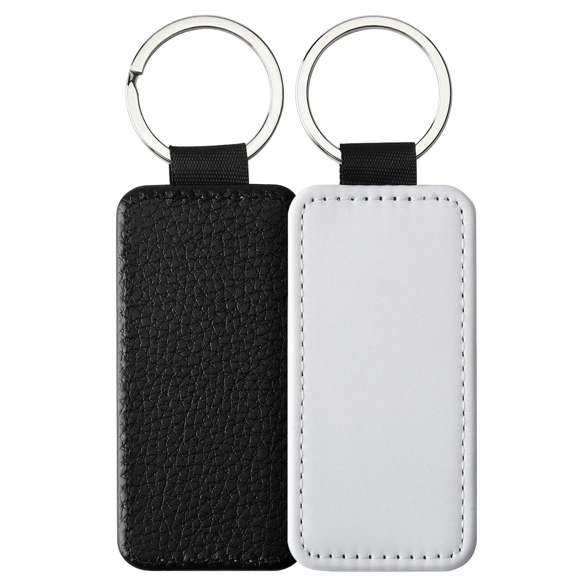 Blank Key Chain Rings Lychee pattern keychain 1