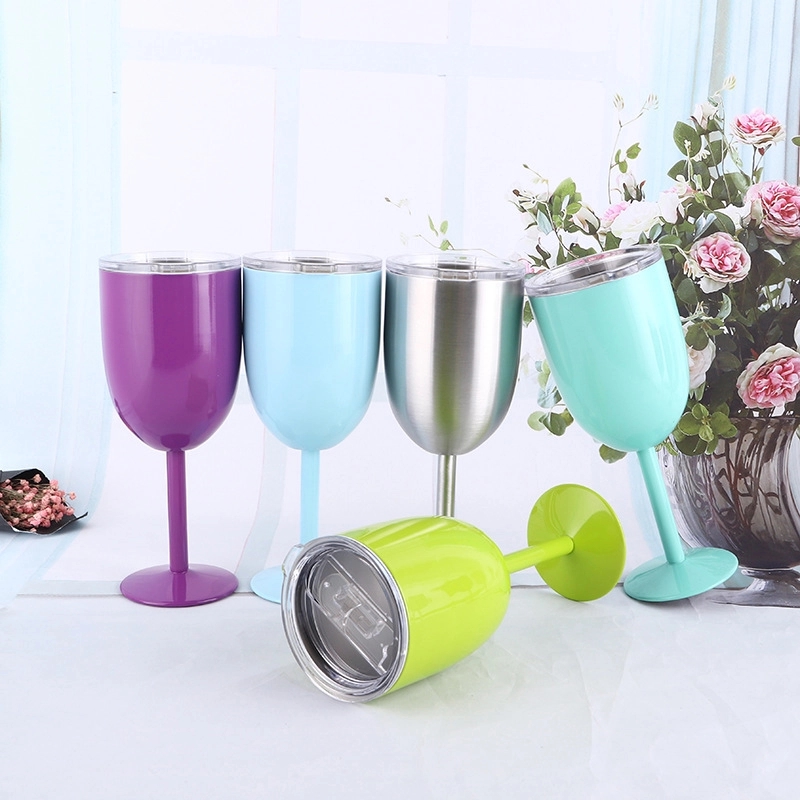 Stemmed Stainless Steel Wine Glasses With Lid 5