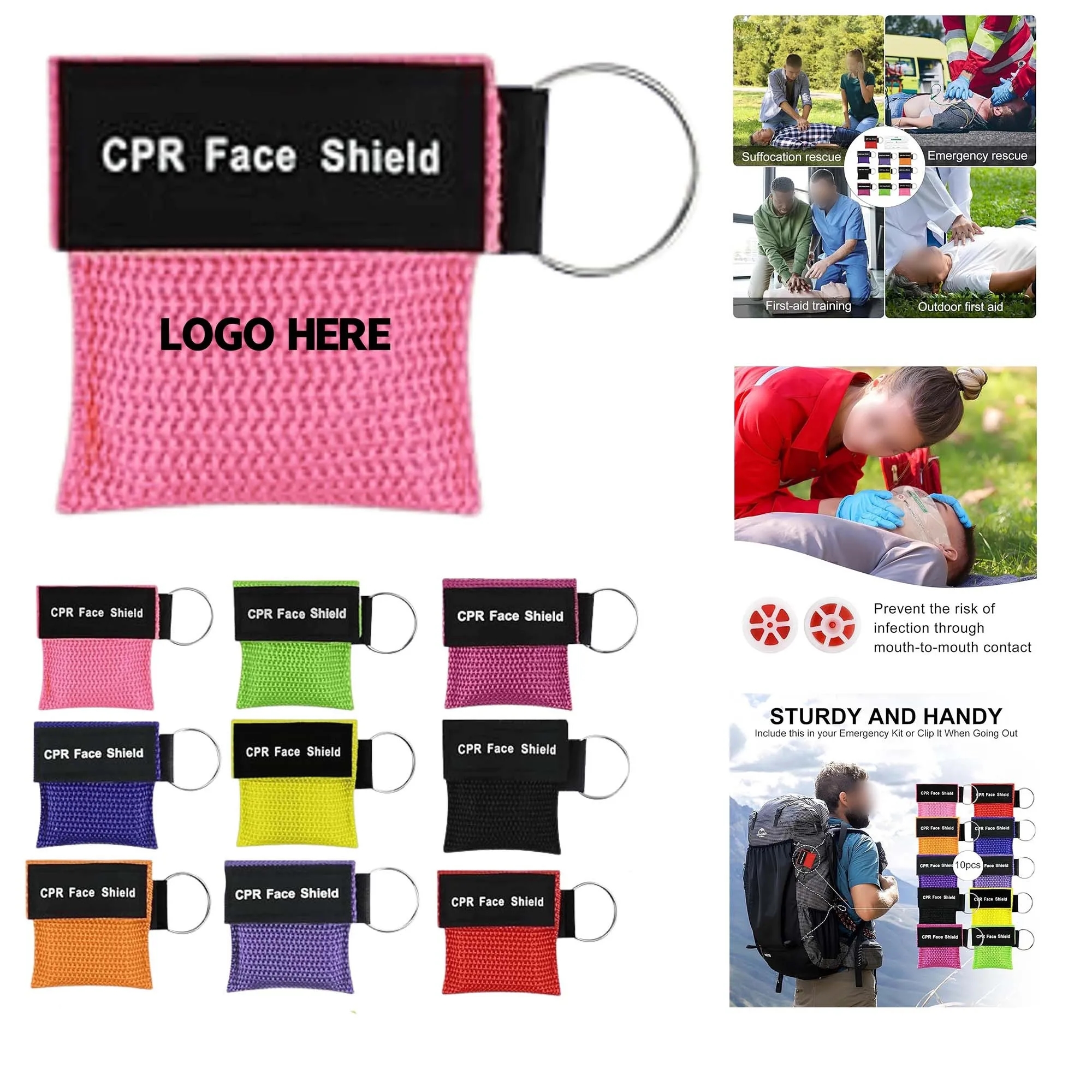 Disposable CPR Mask With One-Way Valve for First Aid 2
