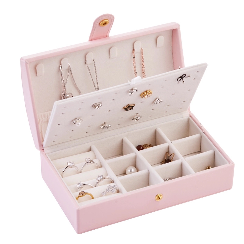 Custom PU Portable Travel Jewelry Organizer Storage Box 5