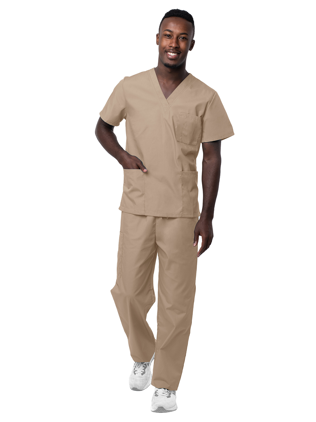 Adar - Sivvan - Unisex V-Neck Top Drawstring Pant Scrub Set 28