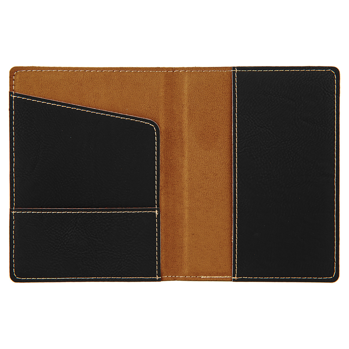 Black/Gold Leatherette Passport Holder 7