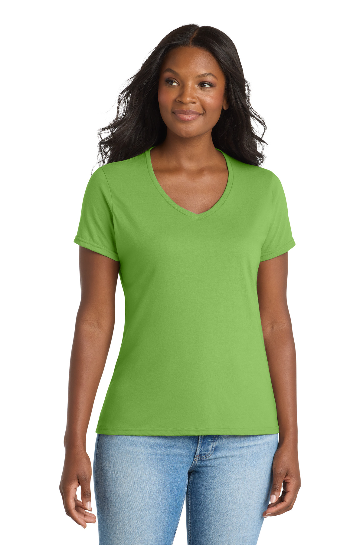 Port & Co Women's Performance Blend V-Neck Tee. LPC381V 60