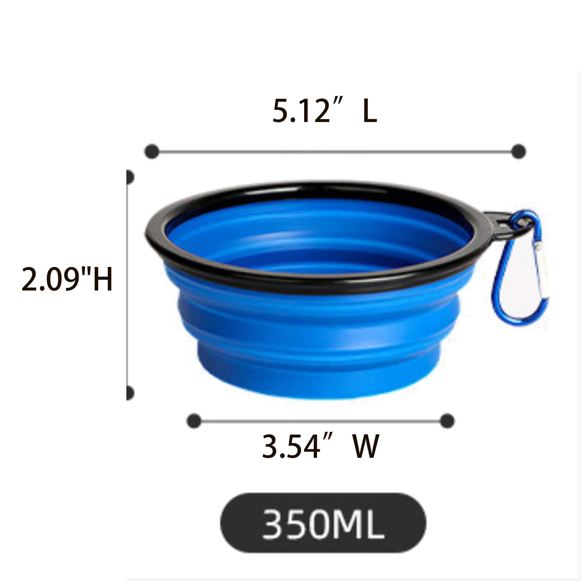 Collapsible Pet Bowl with Carabiner for Outdoor Use 2
