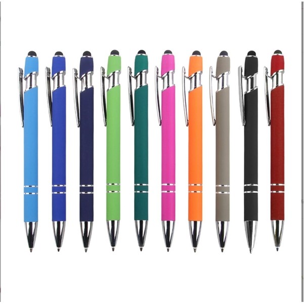Rubberized Soft Touch Ballpoint Pen with Stylus Tip 1