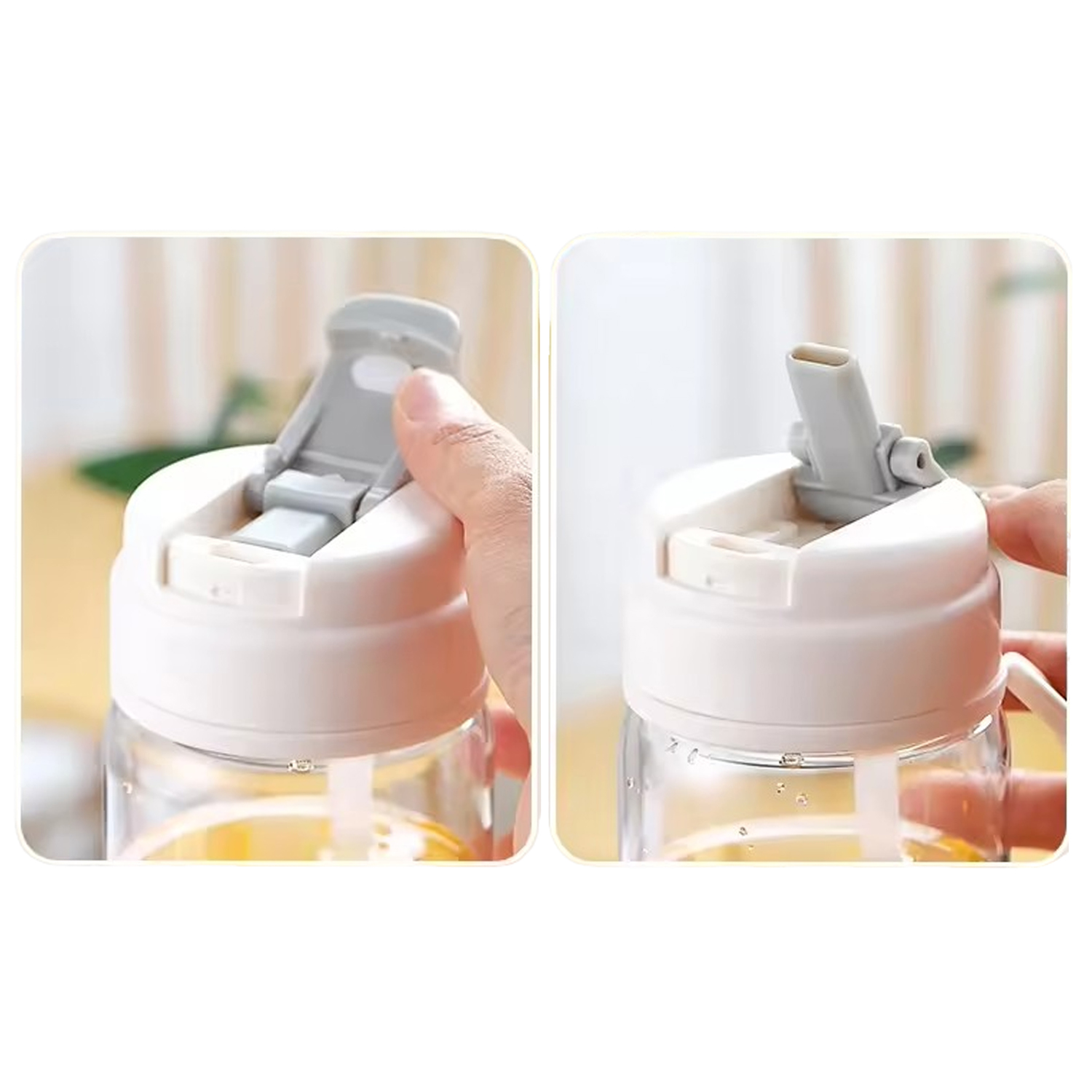 Plastic Camping Water Bottle With Flip Straw 2