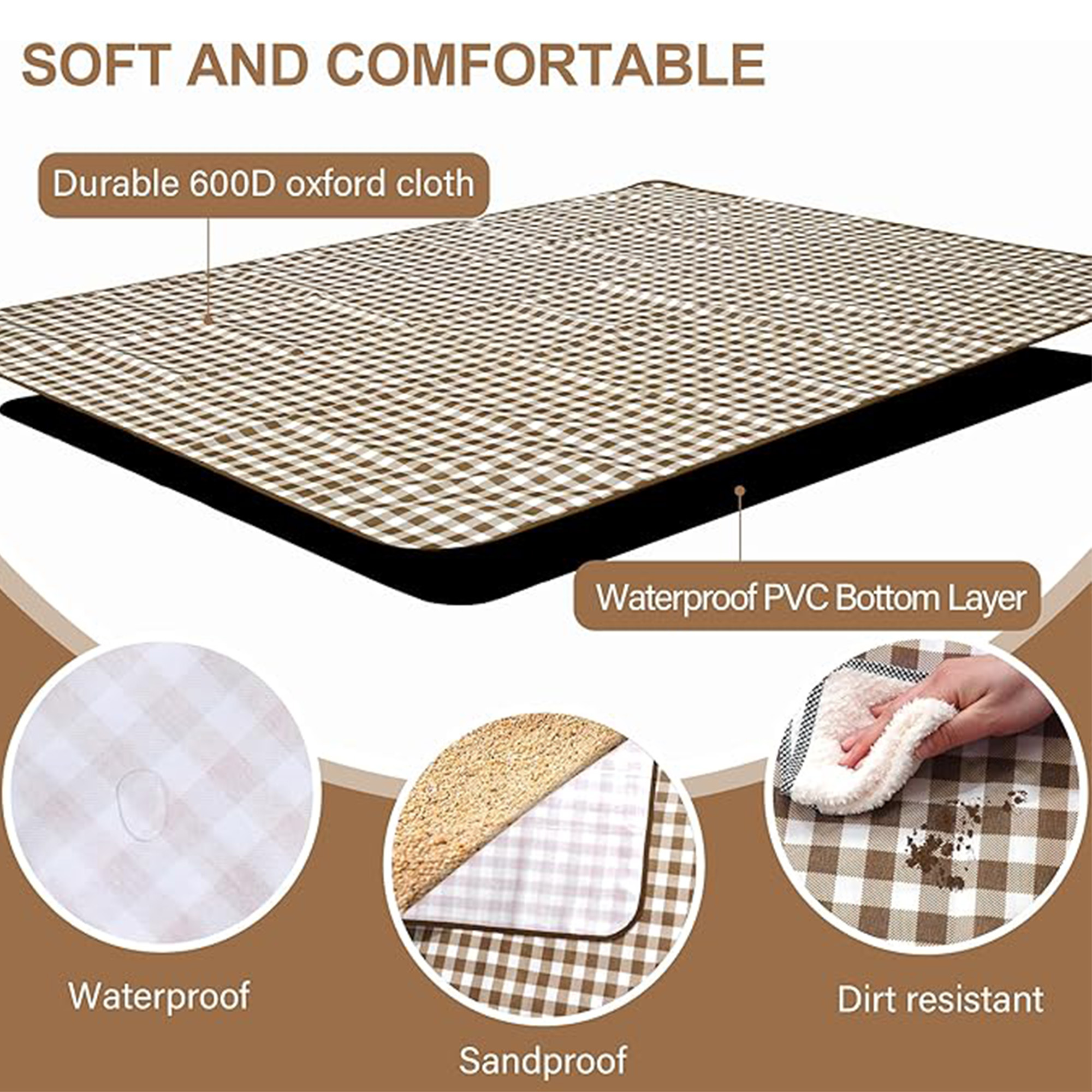 Large Waterproof Blanket for Hiking, Beach, Party 3