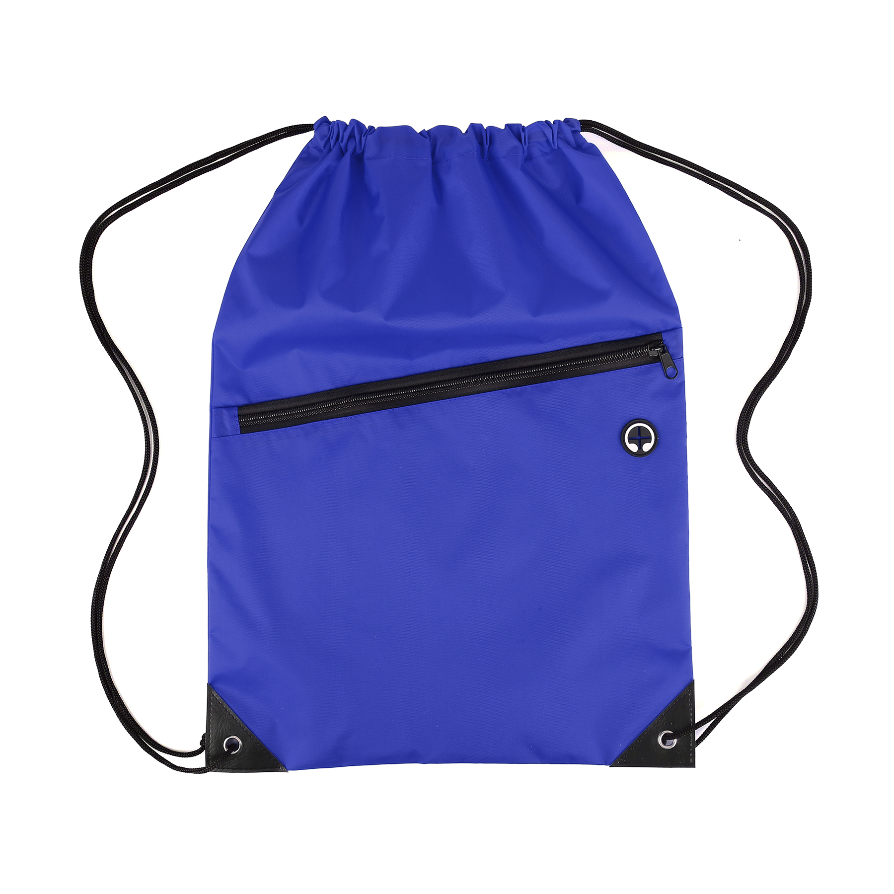 Nylon Drawstring Backpack With Zipper Pocket 2