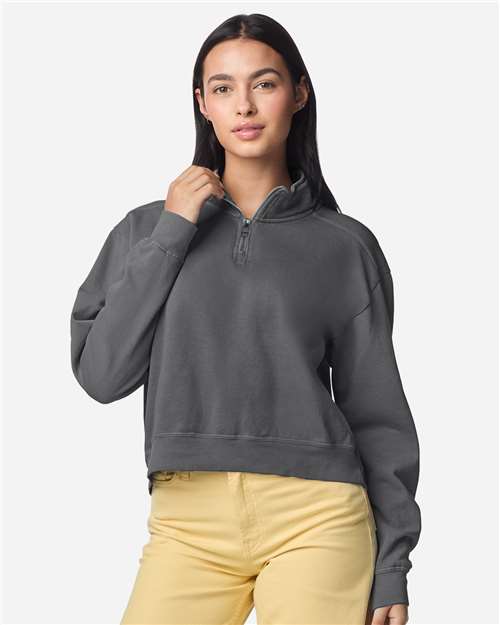 Women's Garment-Dyed Mid-Length Quarter-Zip Sweatshirt - 1580L 9