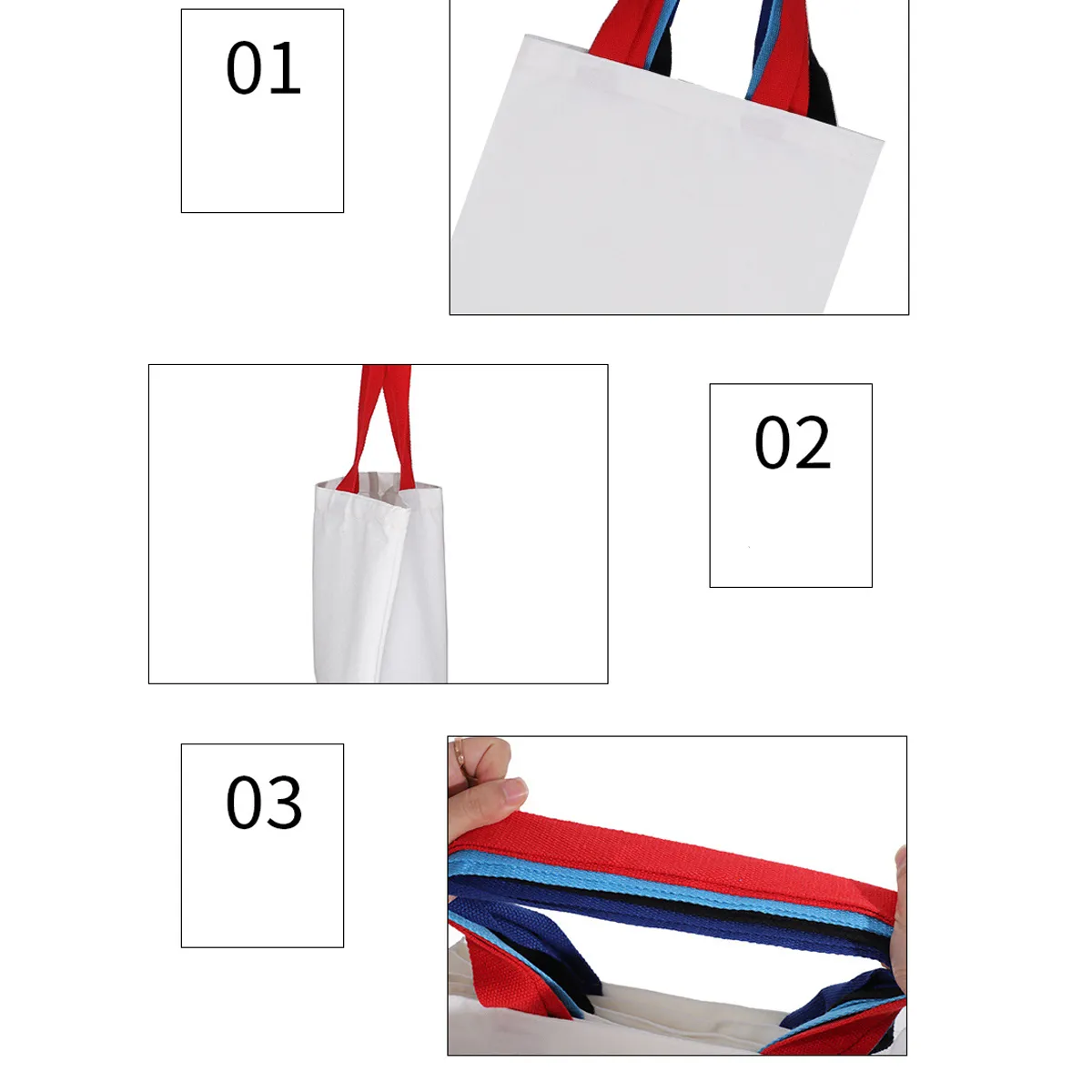 Canvas Shopping Shoulder Tote Reusable Grocery Bag, custom tote bag with logo imprint 4