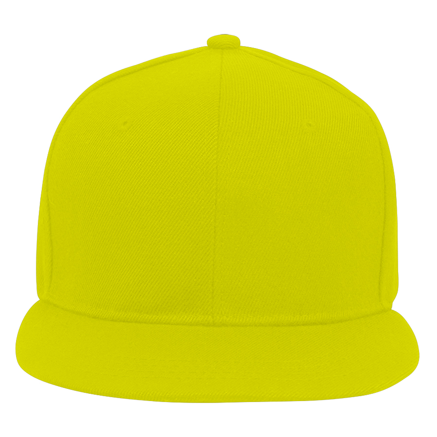 Stock Solid Color Polyester 6-Panel Flat Visor Cap 15