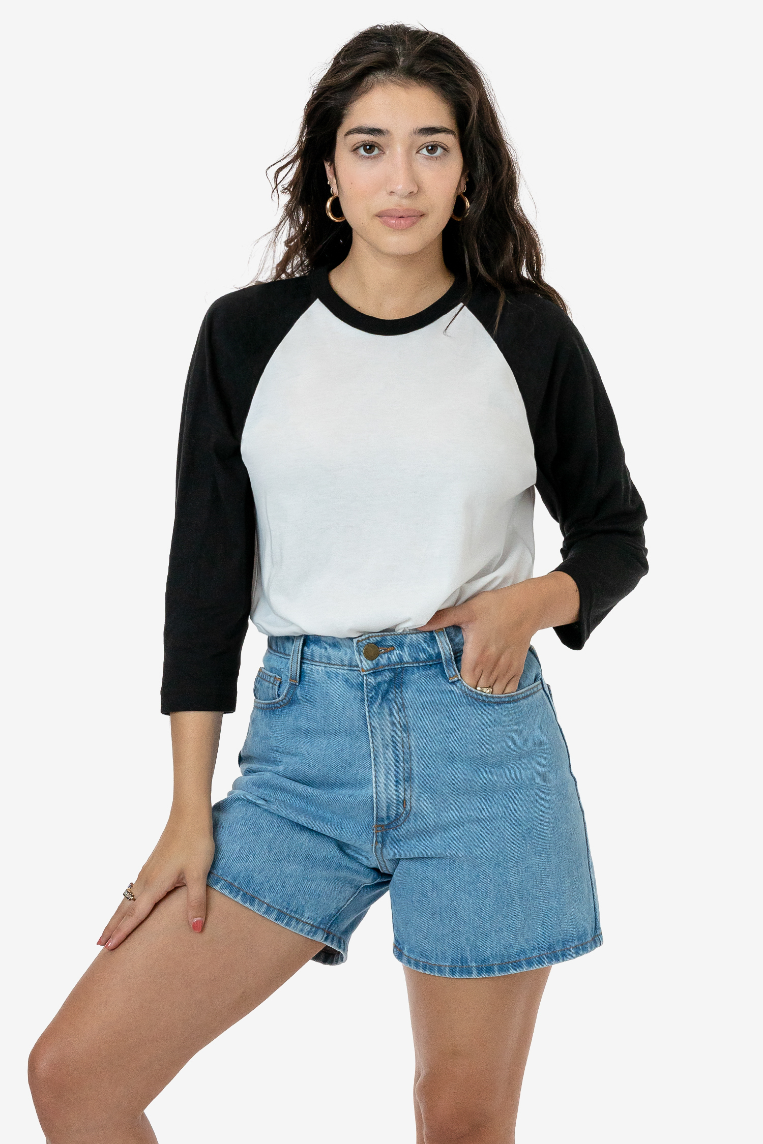 3.8 OZ POLY COTTON 3/4 SLEEVES RAGLAN 1