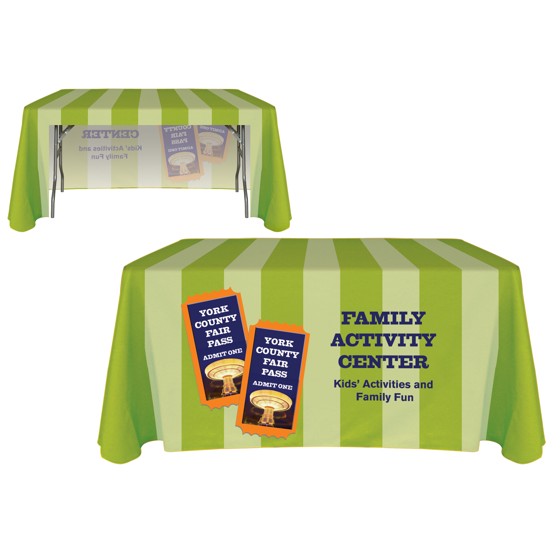 4' Customized Open Back Throw Style Table Cover 9