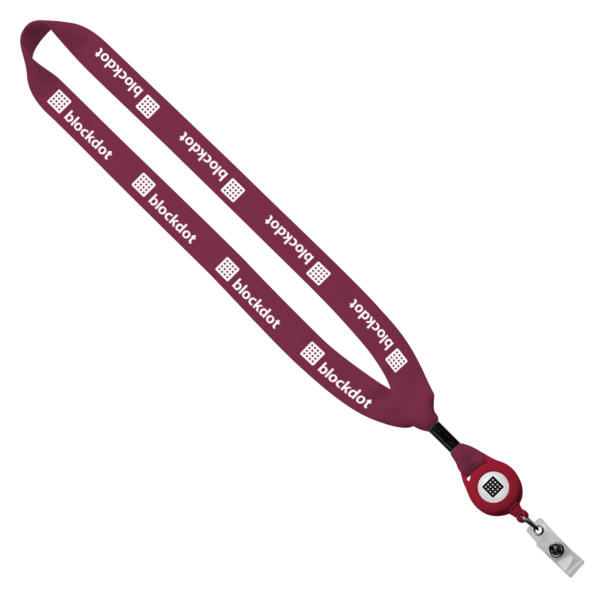 3/4" Cotton Lanyard with Metal Crimp & Retractable Badge Reel 13