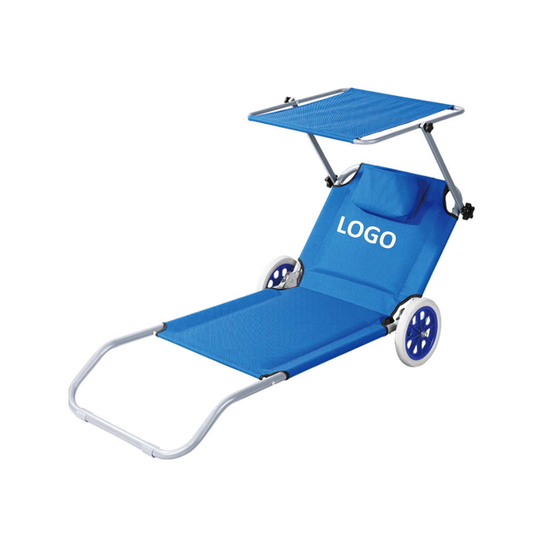 Foldable Lounger With Canopy And Wheels 2
