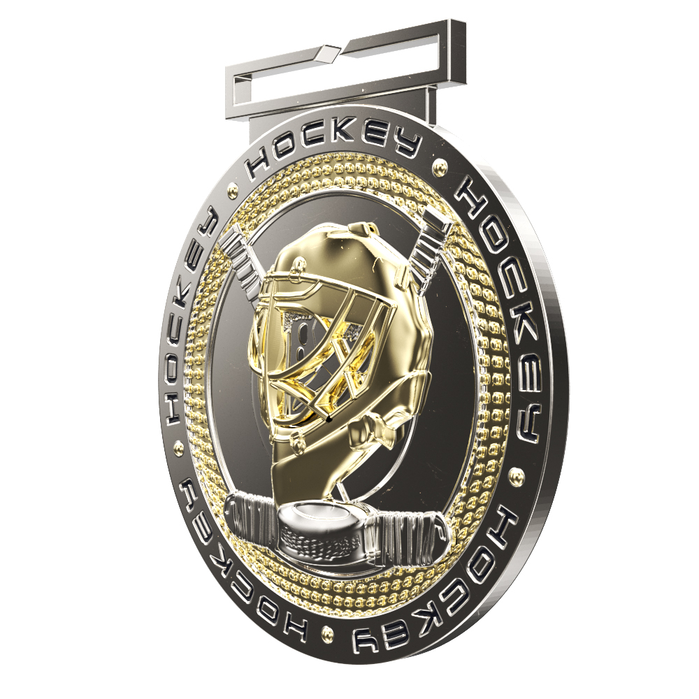 Hockey Dual Plated Medallion (3") 5