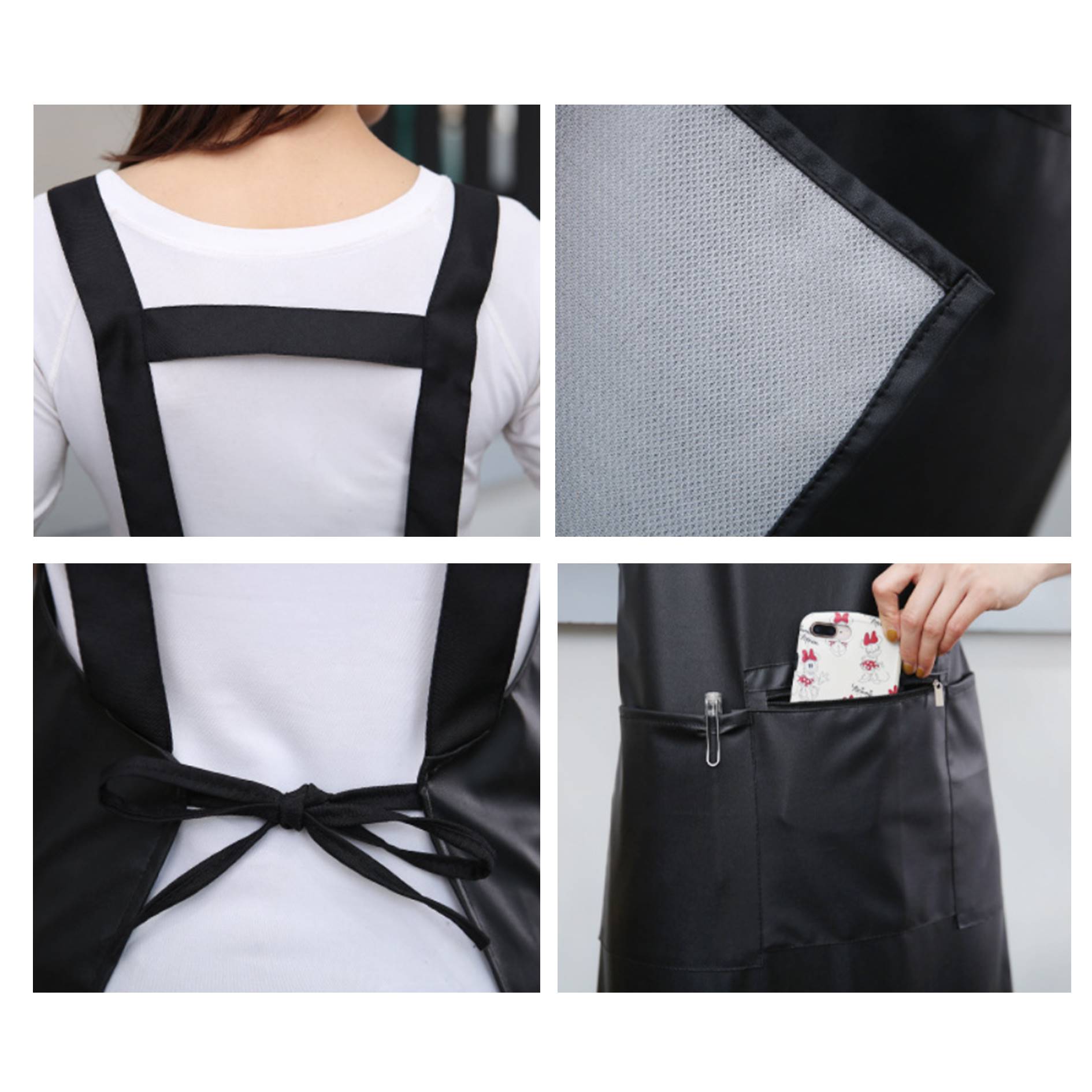 PU Leather Kitchen Apron For Women 3