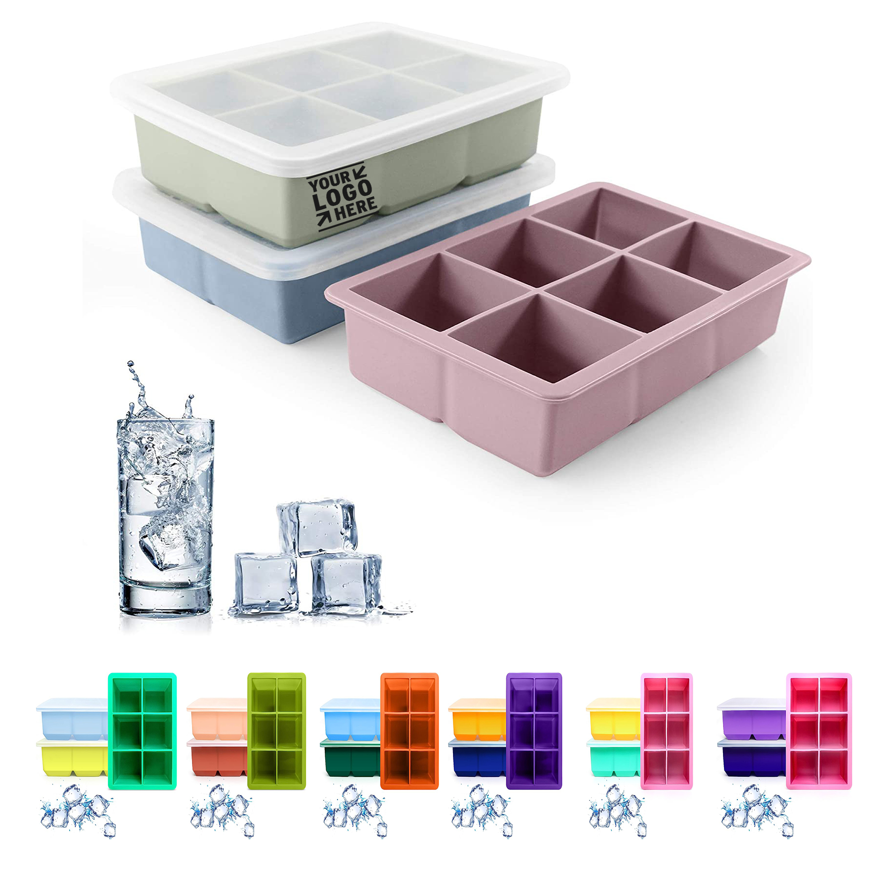 Large Size Silicone Ice Cube Molds 1